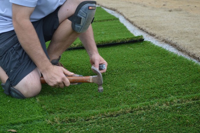 Huntsville artificial grass installation - infill